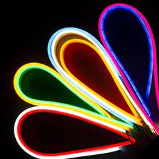 5 meter NEON Led strip, 12 volt, 40 watt, 3600 lumen, IP67, 600 LED. - 5m Pink + 20 monteringsclips