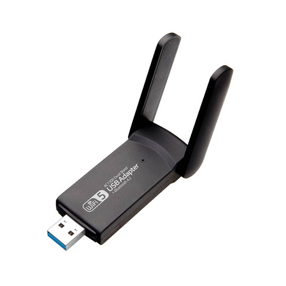 1300Mbps USB WiFi Adapter USB 3.0 Wireless Dongle 2.4G & 5G Dual Band 2-In-1 Wireless Network Card for Desktop Computer