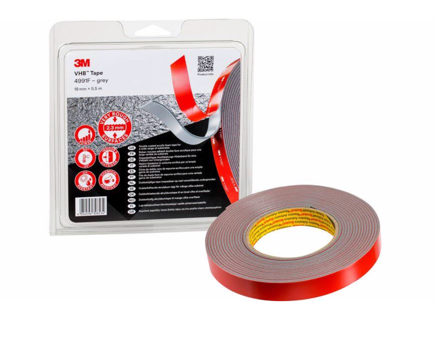 Dobbeltklæbende Tape 3M - VHB 4991F - L. 5,5 meter X B. 19 mm