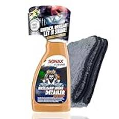 Bilfärgrengöringsset | SONAX Xtreme Brilliant Shine Detailer 500 ml polerduk | rengöringsmedel för snabb lackvård för fräsch glans med vattenpärleffekt