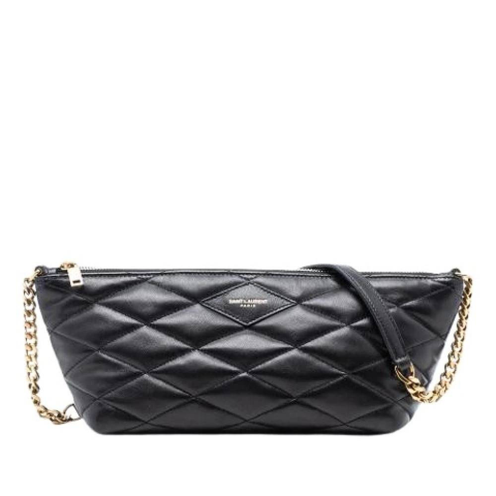 Yves Saint Laurent Vintage Pre-owned Quilted Lambskin Shoulder Bag - Vintage - Dame - Sort - ONE SIZE - Uld