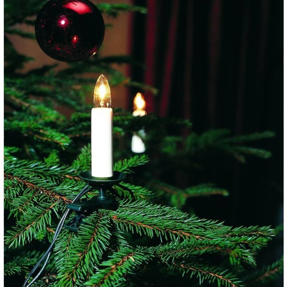 JULGRANSBELYSNING KONSTSMIDE 16 LAMPOR DUBBELLEDAD VIT