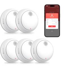HEIMAN WLAN WiFi Rauchmelder mit App und Austauschbarer Batterie, 85dB Alarm Brandmelder mit Stummschalt-Taste, EN 14604 Standard,Smarter Feuermelder 85dB (5)