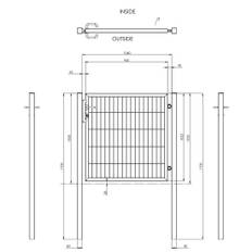 Jima 2D Panelhegnslåger – Sort – 100cm, 102cm