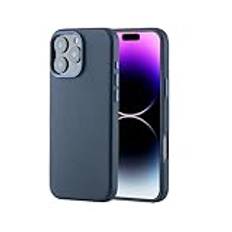 Läderfodral för iPhone 16 Pro-fodral kompatibelt med MagSafe – snyggt mobilskal av litchi ärr kohud med skyddande mjukt foder, metallknappar och kameraram, 6,3 tum