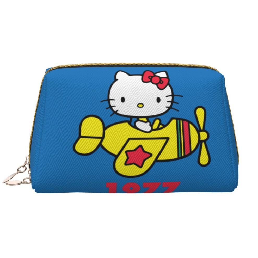 Hello Kitty læder makeuptaske til kvinder og piger stor kapacitet kosmetiktaske lynlåspose taske til rejse hudpleje kosmetik makeup