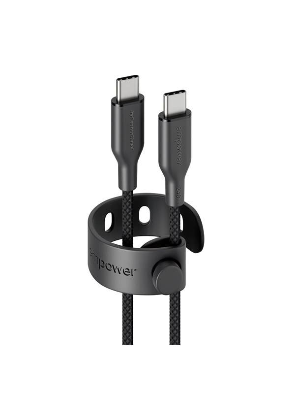 empower by PanzerGlass Racing 240W USB-C to USB-C Cable | USB 2.0 | 1.2M | Space Black