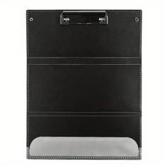 TEMU Compact Folding Clipboard - Portable Black Plastic File Holder For Nurses, Doctors, And Office Use, Adjustable Size For A4/a5 Files, & Lightweight Or Study, Compact Desk