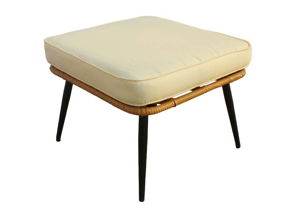 Malta Garden Point beige trädgårdspuff i technorattan - set om 2 delar