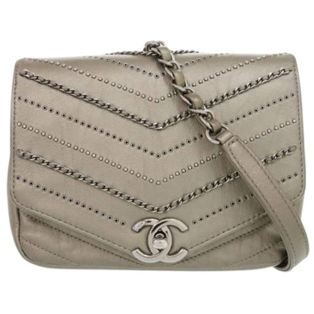 Chanel Vintage Pre-owned Vintage Skuldertaske - Vintage - Dame - Grå - ONE SIZE - Uld