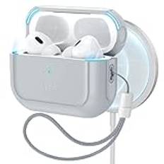 ESR Fodral för AirPods Pro 2/1 (2023/2022/2019), kompatibel med Airpods Pro 2 (USB-C/Lightning-kabel), MagSafe-aktiverat fodral, fallskydd, magnetlås, Orbit-serien, grå