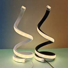 Justerbar Modern Spiral LED-bordslampa - USB-driven, 3-färgsknappkontroll, slät metalldesign, Lämplig för sovrum, arbetsrum, heminredningsbelysning, s - Multifärgad (spiral ljus svart,spiral ljus vit)