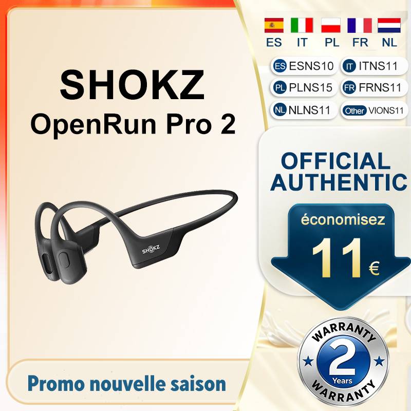 Original SHOKZ OpenRun Pro 2 S820 Sports Headphones Bone Conduction Wireless Bluetooth 5.3 Headsets IP55 Waterproof 12h Playtime