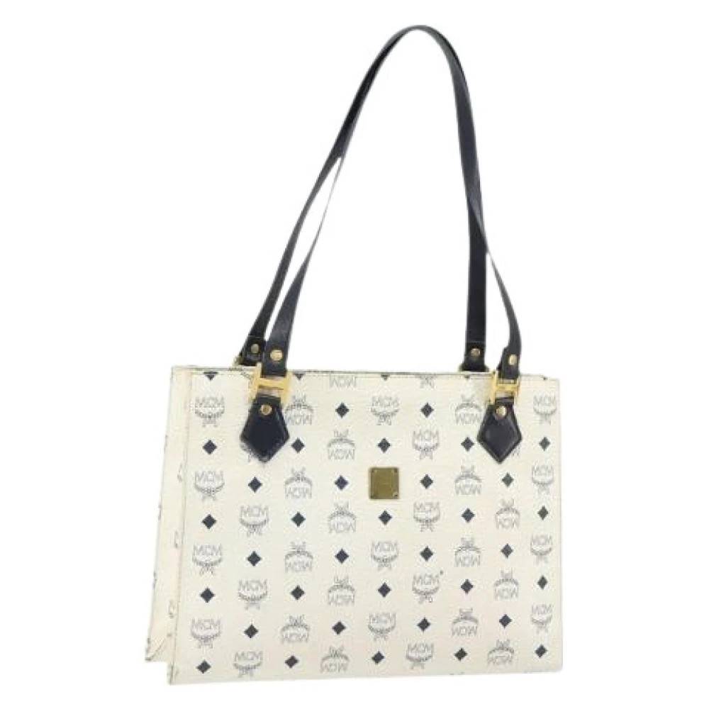MCM Pre-owned Pre-owned Leather Tote Bag - Vintage - Dame - Hvid - ONE SIZE - Læder