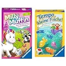 Ravensburger®, Milly Muffin, 20670, kooperatives Einhorn Kinderspiel ab 4 Jahren & 23334 - Tempo, kleine Fische, Mitbringspiel für 1-6 Spieler