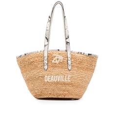 Zadig&Voltaire - Deauville vävd strandväska - dam - jute/kalvskinn/bomull - one size - Neutral