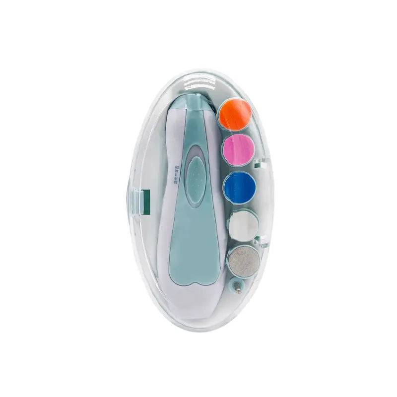 Elektrisk baby nagelfil, skonsam baby elektrisk nageltrimmer, elektrisk baby nagelklippare med 7 ersättningsdynor för sliphuvuden - Blue