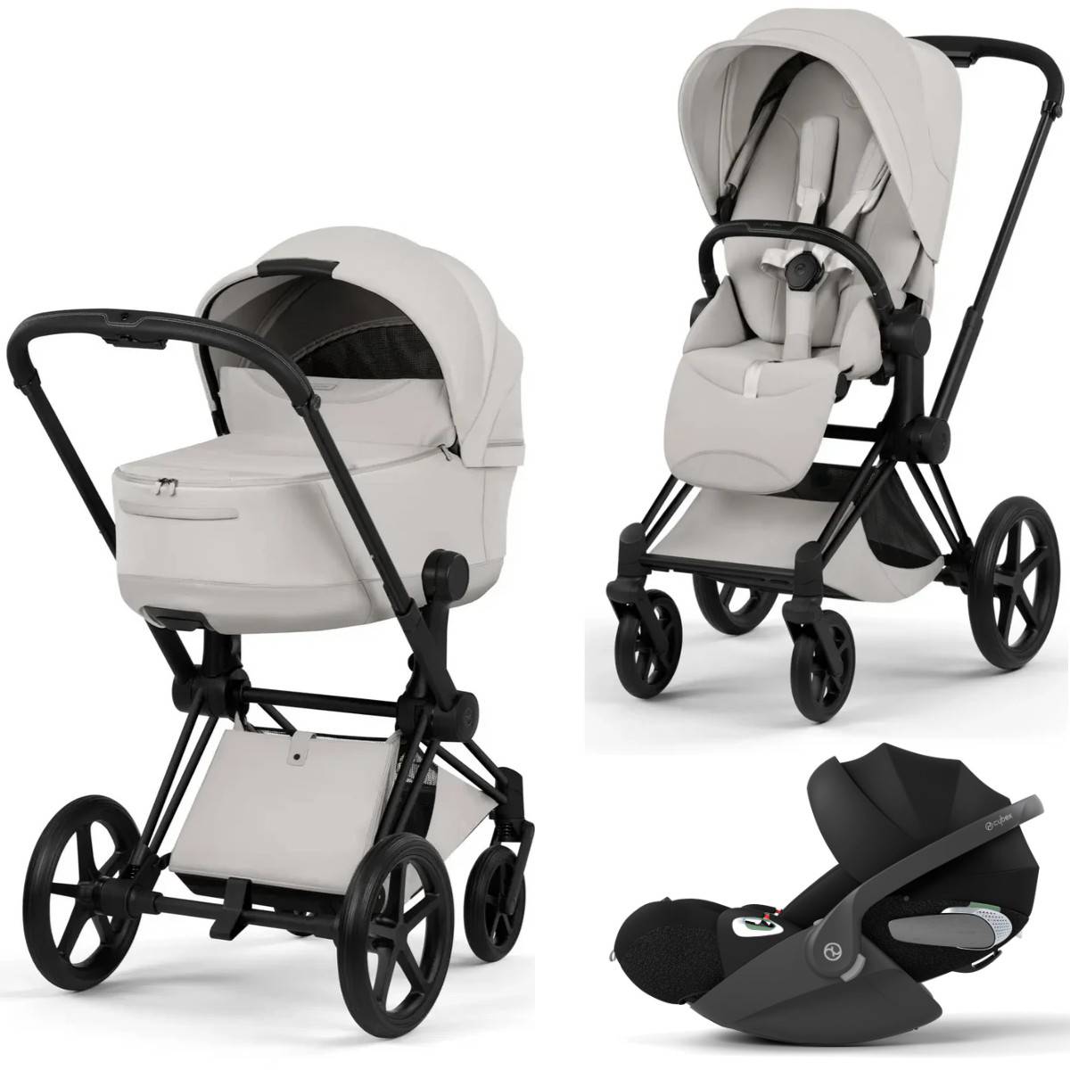 Cybex Priam 5 Style Stroller Set 3 in 1 incl. Cloud T i-Size Car Seat - City Grey