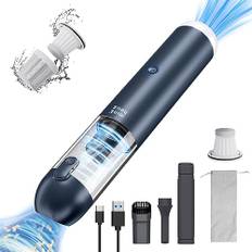 Minthouz Handstaubsauger Auto Staubsauger kabellos 17000Pa, 3-in-1 Autostaubsauger Schnurlos Wiederaufladbar 120W mit Gebläse & Licht, Tragbarer Handstaubsauger für Auto/Haus/Tastatur - Blau