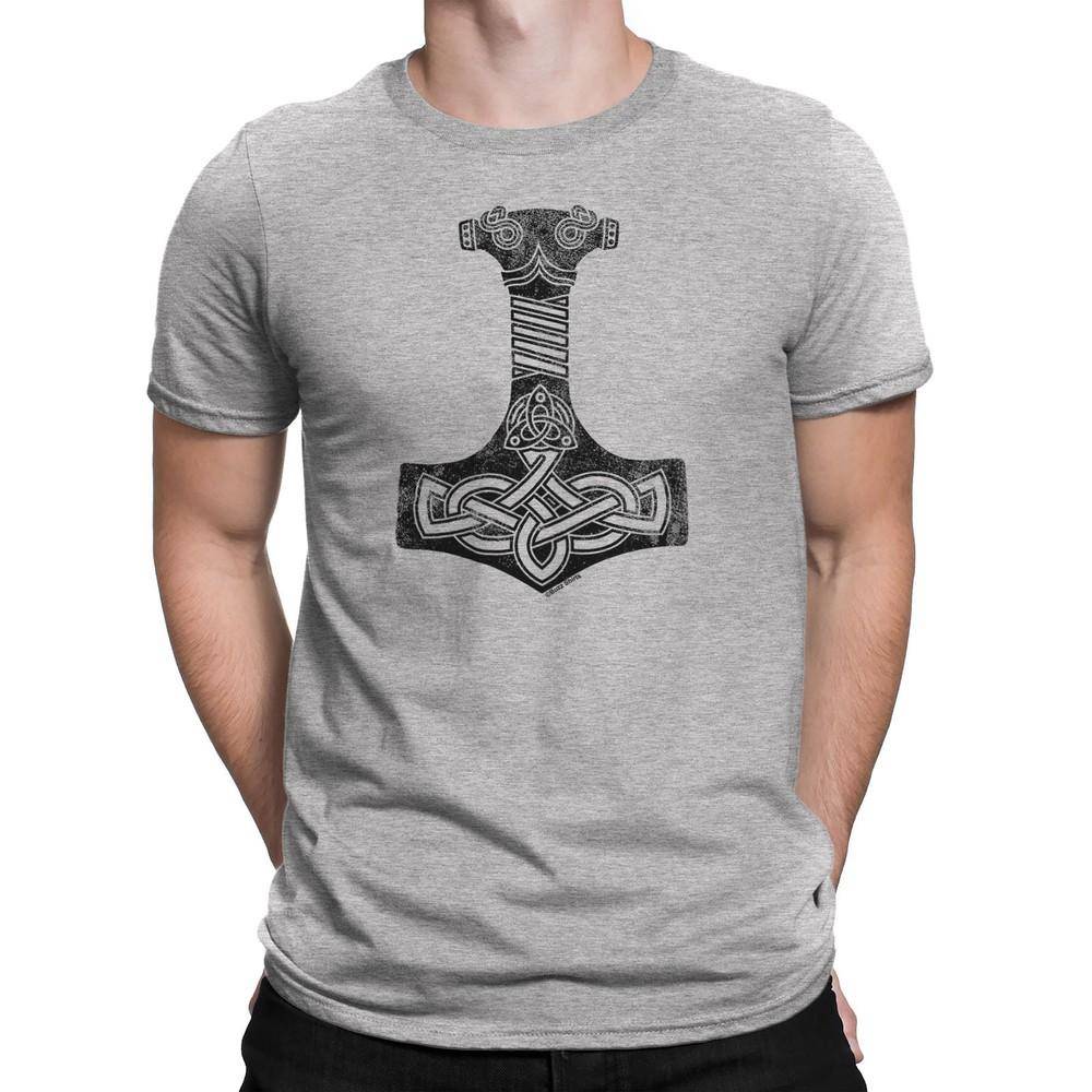 TORS HAMMARE Herr Viking T-shirt Mjolnir Symbol Tor Guden Åska Nordisk cm