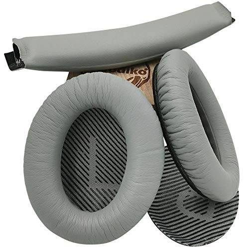Misodiko Ersättningspannbandskudde och öronkuddar för Bose QC25, QC35, QC35II hörlurar - silvergrå