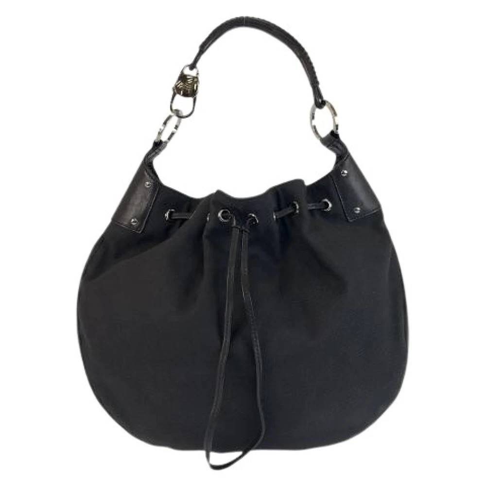 Gucci Vintage Pre-owned Nylon Leather Shoulder Bag - Vintage - Dame - Sort - ONE SIZE - Uld