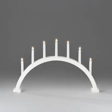 Adventsljusstake Gnosjö Konstsmide 7L Båge Stor Matt Vit