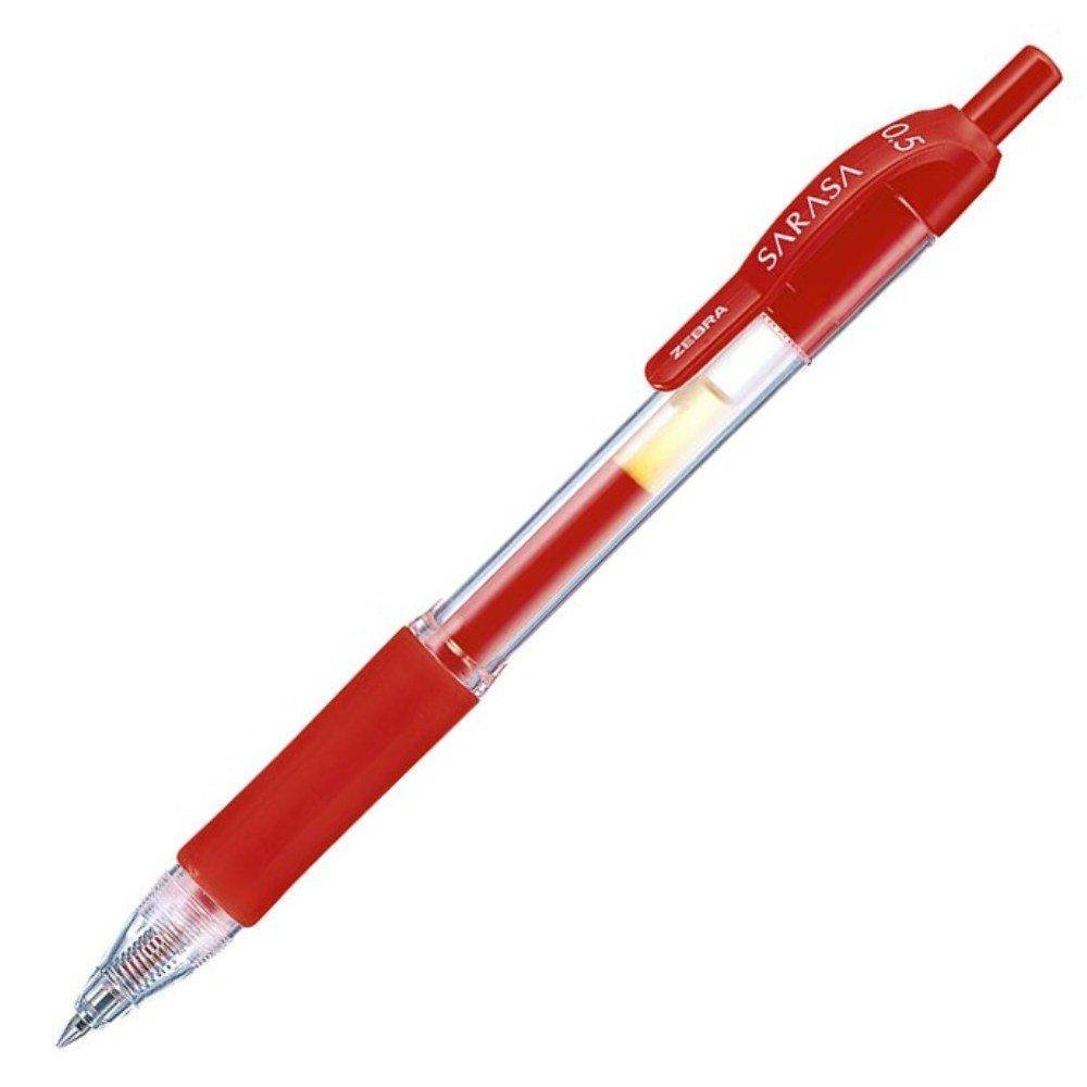 Zebra Sarasa Gel Ballpoint 5 Pen, 0.5mm, Red, Pens, P-JJ3-R5 röd