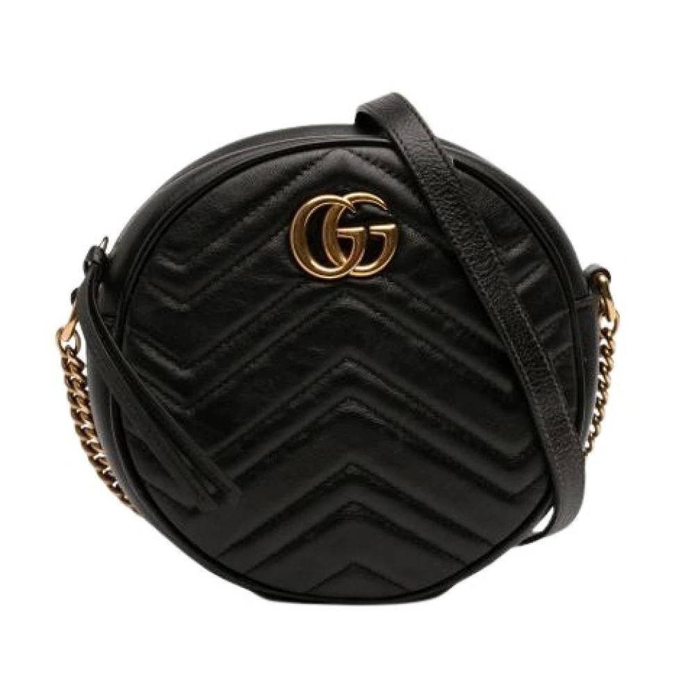Gucci Vintage Pre-owned Quilted Crossbody Bag - Vintage - Dame - Sort - ONE SIZE - Læder