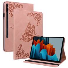 Læderetui Sommerfugle Samsung Galaxy Tab S9 Lyserød
