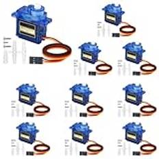 Micro Servomotor 9G Mini, 10 st SG90 Micro Servo, SG 9G Micro Servomotor, Micro Servo 9G Servomotor för RC-helikoptrar, flygplan, bilar, fordonsmodeller