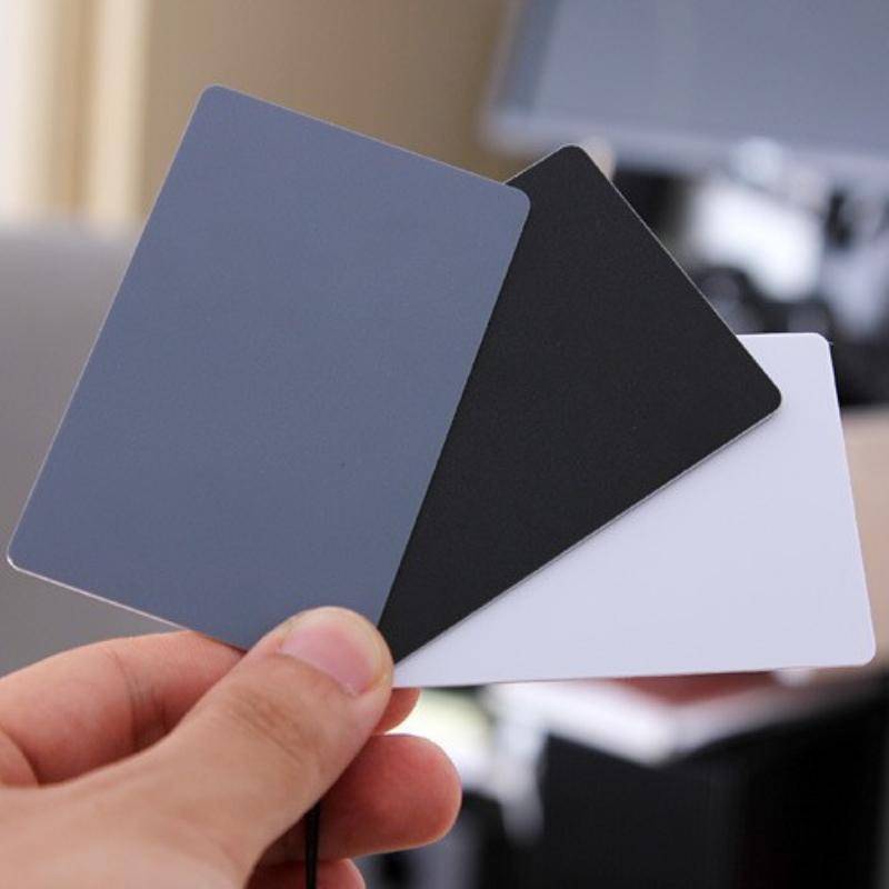 3 In1 Digital White Black Grey Balance Cards 18% Gray Card With Neck Strap Pocket-Size For Digital Photography Exposure Color
