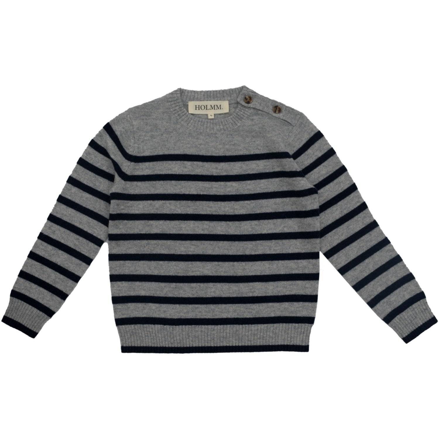 HOLMM Oxford Stripe Obay Cashmere Strik Sweater Str. 12 mdr