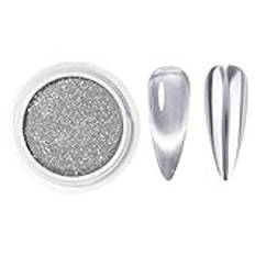 Silver Chrome Nail Powder - Pigment Supplies | Holografiskt nageldesignpulver för salongs- och hemmanikyr