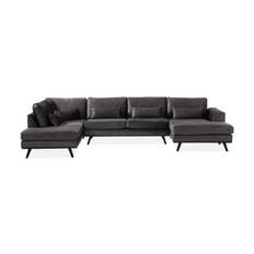 Scandinavian Choice Copenhagen U-Soffa - Mörkgrå/Svart U-soffa Grå Sammet