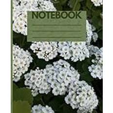 Elegant Floral Notebook: Wide Ruled, Beautiful Lined Journal with White Spirea Flower Cover | 120 Pages | 7.5" x 9.25" Inches