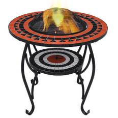 Grill Eldfat med mosaikbord terrakotta och vit 68 cm keramik