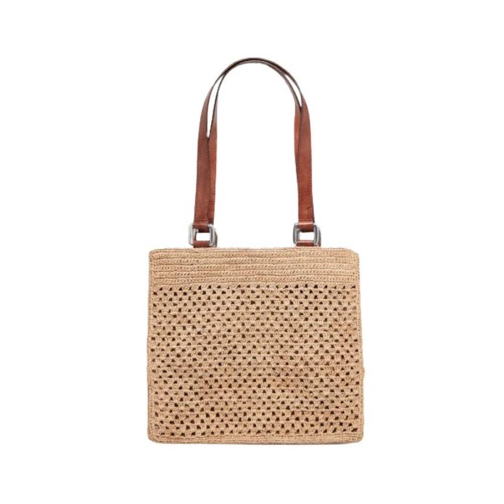 Ibeliv Håndlavet Hæklet Raffia Taske Irina - Tasker - Dame - Brun - ONE SIZE - Uld