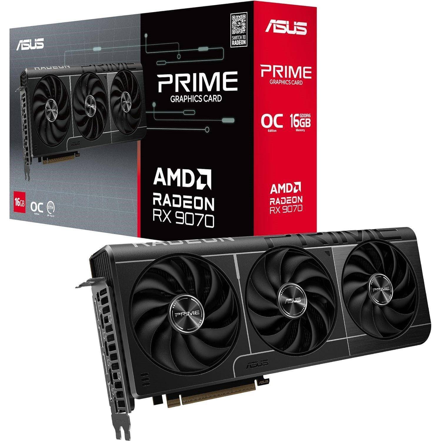 Asus Asus Prime Radeon Rx 9070 Oc Edition 16Gb Gddr6 Evo Gaming Graphics Card
