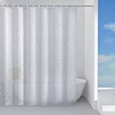 Gedy Vit, 16 G-Jungle 240 x 200, tillverkad av kraftigt tyg, finish, FoU-design, duschdraperi med 12 ringar, 2 års garanti, 200 x 240