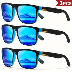 TEMU 3pcs Glasses For Men With Tac Lenses, - Vibrant, Sporty Design For Parties & Casual Wear, & Mother's/father's Day Accessory, Glasses | Sporty Design Glasses | Durable Fashion Glasses