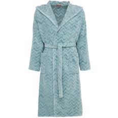 Rex Hooded Cotton Bathrobe - Blue - L