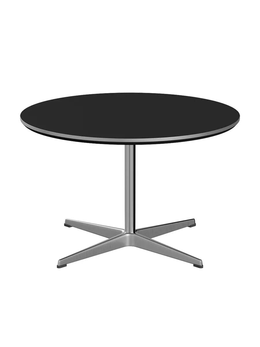 Piet Hein A222 Sofabord, Ø75 cm fra Fritz Hansen Sort laminat m. alukant - Jacobsen Plus
