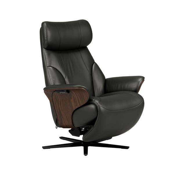 Stressless Adam lænestol m. indbygget skammel - Paloma læder, Black