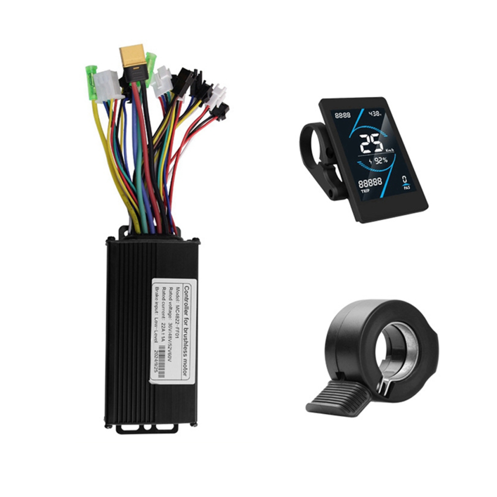 36V/48V 22A borstlös styrenhet + T5S LCD-kit för reparation av elcykel