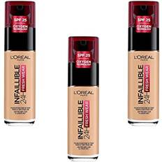 L'Oréal Paris Foundation Infallible 200 Golden Sand, Sats med 3 (3 x 30 ml)