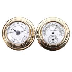Termometer Hygrometer Barometer Ur & Klok 2 Hele Sæt Vejrstation Måler Gold