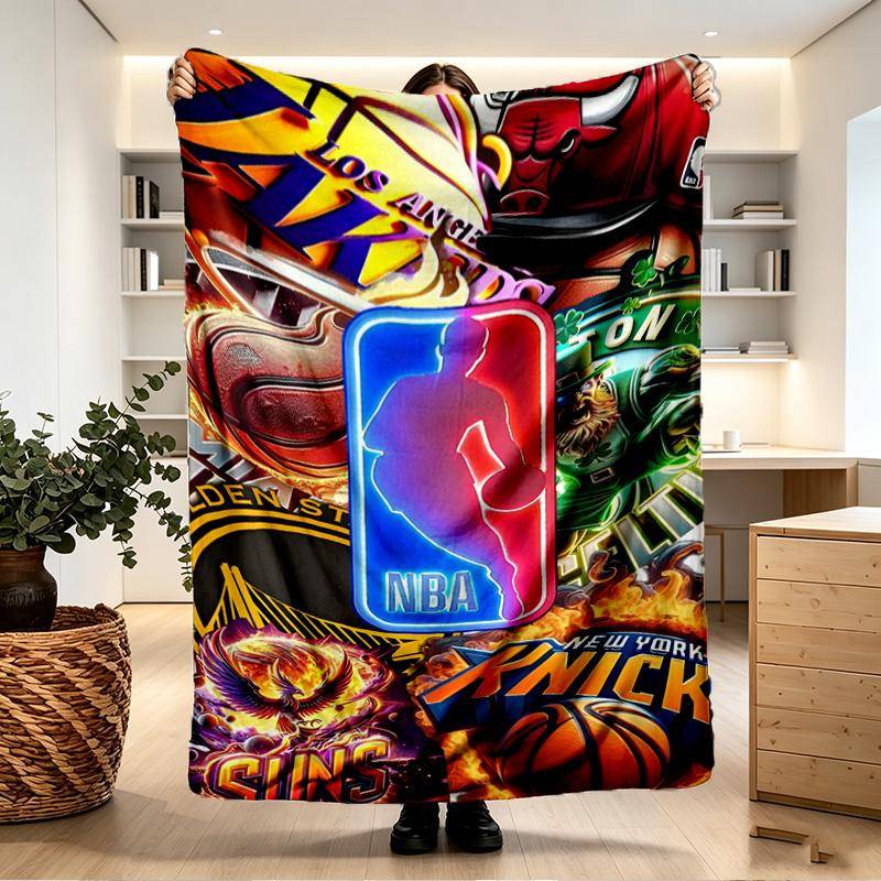 NBA basketball Print Blanket - Soft & Comfortable, for Bedroom, Travel, Sofa, Home Decoration - Birthday Christmas Gift for Friend