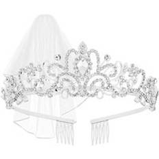 Silver Birthday Crowns for Women Tiaras Crowns for Girls Rhinestone Crystal Decor Headband party decorations