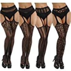 W2 Women One Size Underwear Sexy Garter Stockings Pantyhose Pure Lace Stocking 3 Pack 1 Set